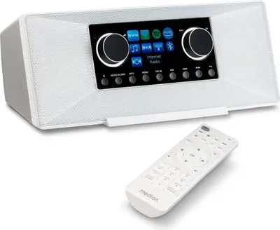 Produktbild von MEDION P85333 Internetradio mit DAB+ (WLAN, UKW, Spotify Connect, Amazon Music, USB, Kopfhörer-Anschluss, AUX, Stereo Line-Out Cinch, Sleep Timer) weiß