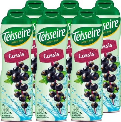 Produktbild von Teisseire Getränke-Sirup Cassis 600ml - Intensiver Geschmack (6er Pack)
