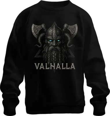 Obrázek produktu pro Valhalla Viking Odin Axe Norse Mythology Runes Warrior Uni mikina, černá, XXL