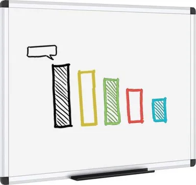 Productafbeelding van Famanu whiteboard, magnetisch, 120 x 90 cm - zilverkleurige aluminium frame
