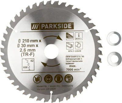Produktbild von PARKSIDE® Kreissägeblatt 210 mm PKSB 210 (TRF Kreissägeblatt, 42 Zähne)