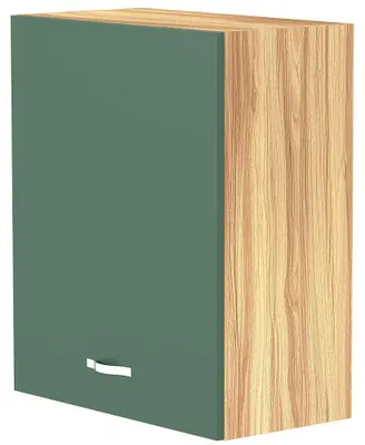 Wandkeukenkast Holz, 1 Tür, 1 Boden, 2 Fächer, Grün, 60x32x72 cm