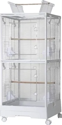 Produktbild von Vogelkäfig, Zwillingsfächer, Offener Spielbereich, WEISS