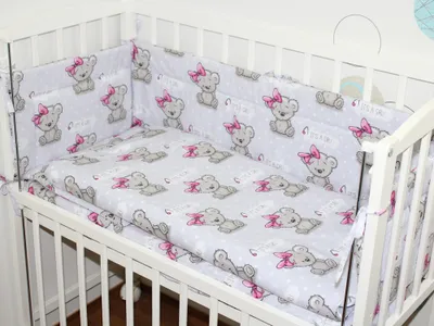 Produktbild von Baby Bettwäsche für Beistellbett 40x90cm Set mit Nestchen Spannbettlaken 6 teilig - D17