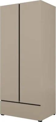 Zdjęcie produktu dla Szafa dwudrzwiowa CROSS 2D1S 89cm congo/czarna z drążkiem