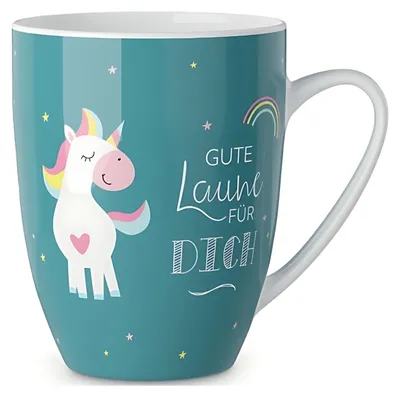 Produktbild von Porzellanbecher 250ml Motiv Einhorn