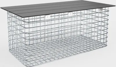 Produktbild von Gartenbank 102 x 45 x 52 cm MW 5 x 5 cm feuerverzinkt, mit Recyclingauflage in anthrazit