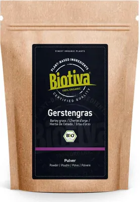 Image de Biotiva Poudre d'herbe d'orge 200 g issue de l'agriculture biologique