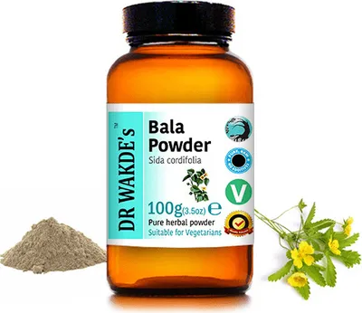 Produktbild von DR WAKDE'S Bala Pulver (Sida cordifolia) - 100 g (3,5 Unzen) | Rein, Raw & Getrocknetes Pulver | Ayurveda-Kräuter | Vegan | Nichts hinzugefügt, nichts