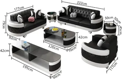Produktbild von Wohnzimmer Set Sidebaord Couchtisch Beistelltisch Tisch 7tlg. Komplett Garnitur
