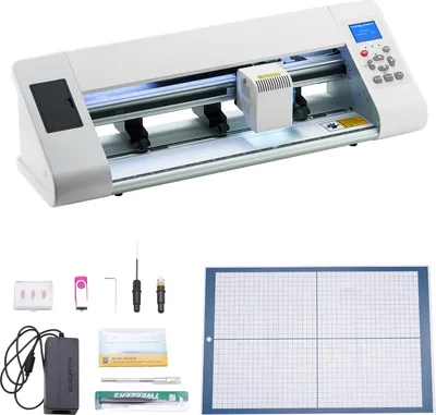 Produktbild von SucceBuy Vinylschneider (33 cm Schnittgröße) mit automatischer Kantenerkennung, Designsoftware und Materialien, kompatibel mit SVG/EPS/PLT, ideal für kreative Projekte wie Karten und Aufkleber