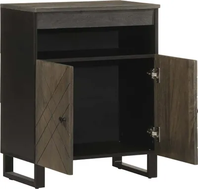 Immagine prodotto di Credenza Nera 60x33x75 cm in Legno Massello di Mango