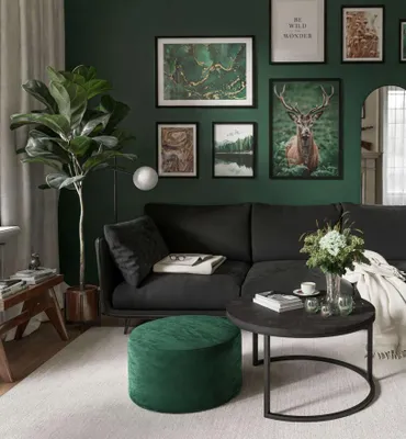 Produktbild von Runder Couchtisch CIRI mit Hocker Dunkelbeton