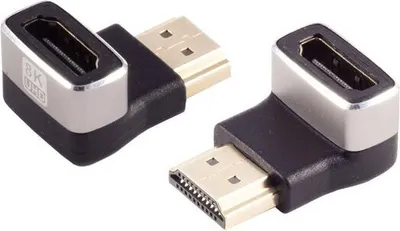 Produktbild von HDMI-A Adapter, 90° Winkel unten, 8K, Metall