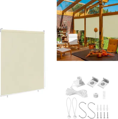 Obrázek produktu pro XINZI Vertikální markýza Venkovní roleta Venkovní roleta Sluneční clona, sluneční clona Reflexní termofunkce pro okna a dveře, 180 x 140 cm, béžová