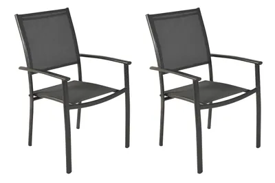 Produktbild von Merxx Gartensessel Milano 2er Set, stapelbar - Aluminium/Textil