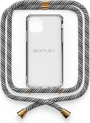 Obrázek produktu pro Pouzdro NECKLACY s černým kabelem pro Apple iPhone 13, průhledné