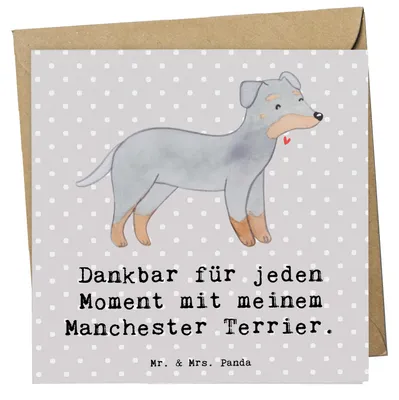 Produktbild von Mr. & Mrs. Panda Deluxe Karte Manchester Terrier Moment - Grau Pastell - Geschenk, Grußkarte, faltkarte, Klappkarte, anlasskarte, Glückwunschkarte, doppelkarte