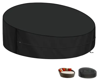 Immagine prodotto di Copertura protettiva per isola solare, forma rotonda, dimensioni circa 230x90/50 cm, tessuto Oxford 420D, impermeabile e resistente al vento