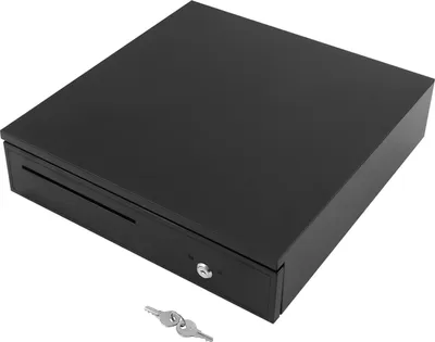 Produktbild von Kassenschublade POS - Geldlade Für Registrierkasse - Metall Auszug - 5 Geldscheinfächer 8 Münzfächer - Herausnehmbarer Münzeinsatz - Schloss Mit 3 Positionen - RJ11 Anschluss - Schwarz