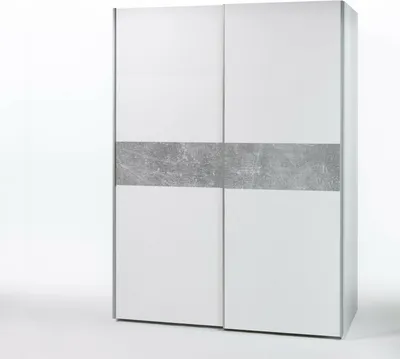 Image de Armoire à portes coulissantes Puls 2 portes blanc béton MDF feuilleReproduction Armoire