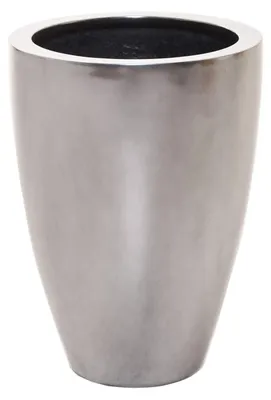 Immagine prodotto di Vaso da fiori OPALA in fibra di vetro, argento metallizzato, 40x40x55 cm