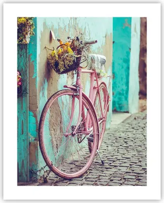 Produktbild von Poster - Poster ohne Rahmen - Rosa Fahrrad Vintage - 40x50 cm - Wand Bild - Wanddeko - Wandbilder - Kunstposter - Wandposter - Bilder - Kunstdruck - Wanddekoration - Wandbild - P2XPA40x50-4471