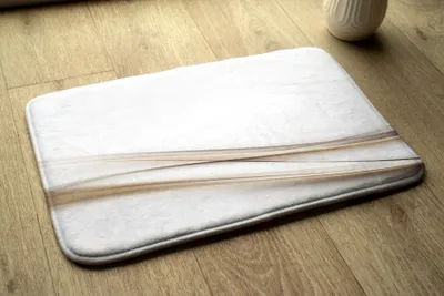 Produktbild von Badteppich Saugfähige - Badezimmer Teppich - Rutschfester Badvorleger Badematte - 75x45 cm - Abstrakte Welle