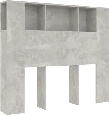 Produktbild von vidaXL Kopfteil mit Ablagen Betongrau 120x18,5x102,5 cm