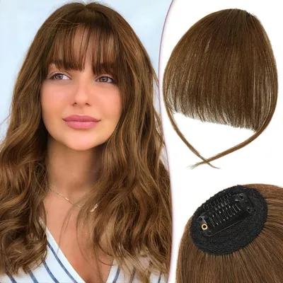 Immagine prodotto di Estensione per capelli con clip, vera fibra, colore marrone medio, 5,5 grammi