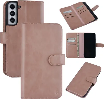Immagine prodotto di UNIQ Accessory Custodia a libro per Samsung Galaxy S22 Plus - Porta carte per 9 carte - Chiusura magnetica - Oro rosa