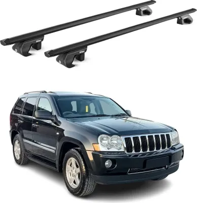 Image de Barres de toit transversales ABE pour Jeep Grand Cherokee WK 2005-2011 Noir 2x