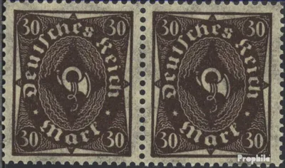 Produktbild von Briefmarken Deutsches Reich 1922 Mi 231b, waagerechtes Paar postfrisch Posthornzeichnung