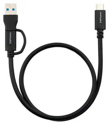 Imagen del producto de Nanocable Cable USB-C+USB-A/USB-C 3.2 GEN2 1 M