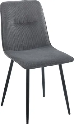 Produktbild von Refurbished Möbelretoure Schalenstuhl mit Kordbezug grau Esszimmerstuhl 4-Fuß-Gestell Metall schwarz SUSI