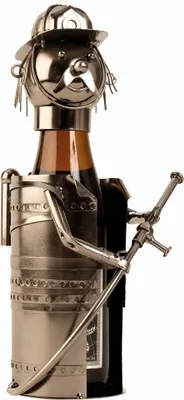 Produktbild von Flaschenhalter Feuerwehrmann für Bierflasche aus Metall