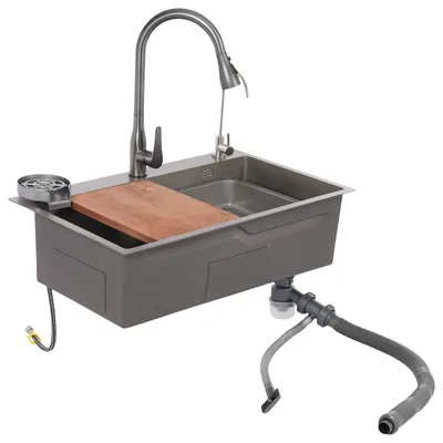 Produktbild von Spülbecken – Küchenspülbecken – Waschbecken – Einbau-Spülbecken – Spülbecken für Gastronomie – Multifunktionale, ausziehbare Armatur