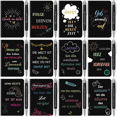 Imagen del producto de Juego de 12 cuadernos inspiradores con bolígrafo
