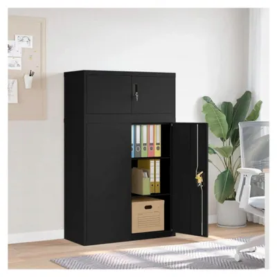 Produktbild von Aktenschrank, schwarz, 90 x 40 x 145 cm, Stahl