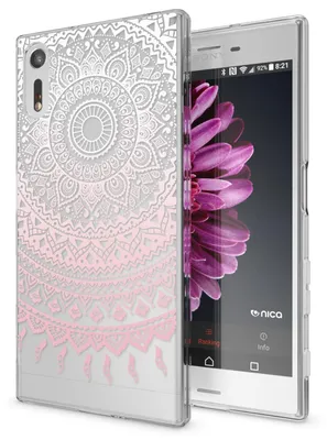 Image de Sony Xperia XZ Housse de téléphone portable par NALIA, silicone TPU Motif Case Cover Bumper Dünn Mandala Pink