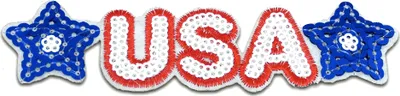 Produktbild von Usa Sterne Mit Pailletten - Aufnäher, Bügelbild, Aufbügler, Applikationen, Patches, Flicken, Zum Aufbügeln, Größe: 12,4 x 3,1 cm