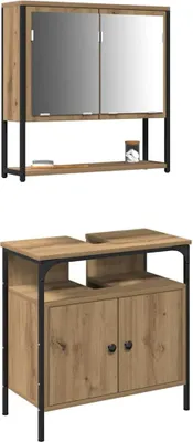 Produktbild von vidaXL Badezimmermöbel-Set 2 Stk. Braun 60 x 30 x 60 cm Holzwerkstoff