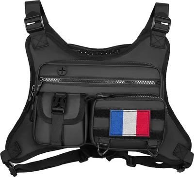 Produktbild von Sport-Brusttasche Leichtgewicht mit Handy-Halter Extra Storage Männer Front Running Vest Tasche Schwarz Frankreich 26*16*5CM
