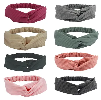 Obrázek produktu pro Široké čelenky pro ženy, africké boho turbany, čelenky, šátky do vlasů, elastické módní vlasové doplňky
