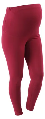Produktbild von Umstandsleggings Damen über dem Bauch – Umstandsmode Schwangerschaft, blickdicht dehnbar, Weinrot, Gr. M