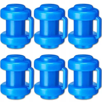 Produktbild von 6er Set Trampolin Pfostenkappen – Sicherheitsnetz Befestigung für Innennetz – Pfostenhaube Blau für 25mm Stangen – Ersatzteile Zubehör
