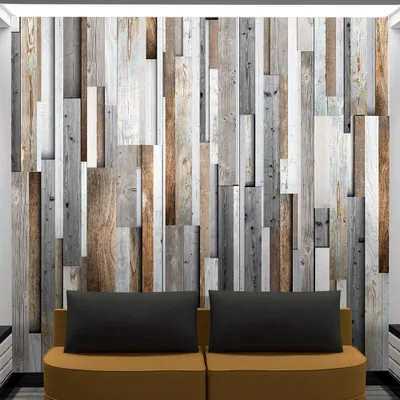 Produktbild von PURO TAPETE - Realistische Holzoptik Tapete ohne Rapport und Versatz 10m Vlies Tapetenrolle Wandtapete modern design Fototapete - Holz Bretter Parkett grau braun f-A-0083-j-b