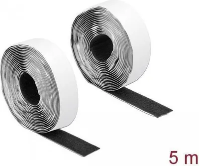 Image de DELOCK Klettband selbstklebend Haft/Flauschband L5mx25mm SW