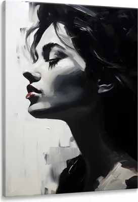 Produktbild von Muralo Leinwandbild Canvas Wandbild Frau PORTRÄT Gesicht Malarei Wanddekoration 80 cm x 120 cm