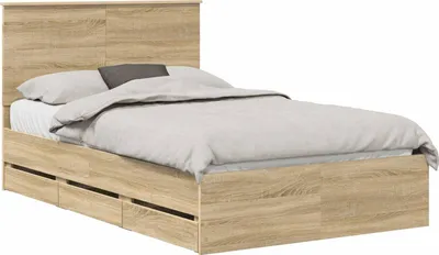 Image de Cadre de lit Chêne Sonoma 120 x 190 cm Bois Ingénierie